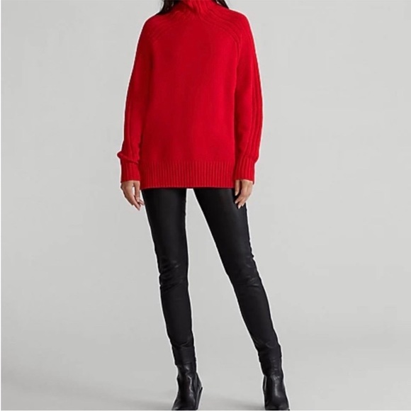NWT🍁Polo Ralph Lauren Wool Cashmere Blend Pullover Red Turtleneck Sweater- Sz M - Picture 3 of 15